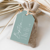 Modern Script Neutraal Doop Dank u voor uw gunst Cadeaulabel