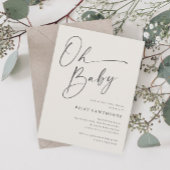 Modern Script Neutraal Oh Baby shower Kaart