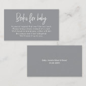 Modern Script Neutral Baby Shower Book Request Informatiekaartje (Voorkant / Achterkant)