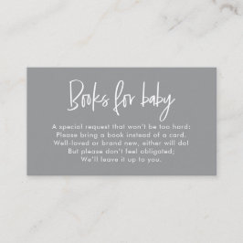 Modern Script Neutral Baby Shower Book Request Informatiekaartje