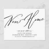 Modern Script New Home Moving Announca Briefkaart (Voorkant)