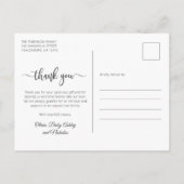 Modern Script Newborn Baby Fotocollage Dank u Briefkaart (Achterkant)