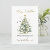 Modern Script Niet Foto Kerstboom Feestdagenkaart (Staand voorkant)
