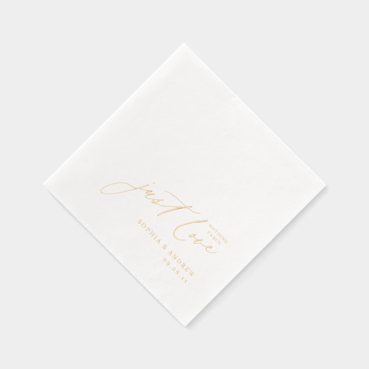 Modern Script Nothing Fancy Just Love Wedding Folie Servetten (Rechts)
