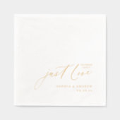 Modern Script Nothing Fancy Just Love Wedding Folie Servetten (Voorkant)
