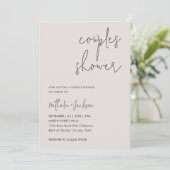 Modern Script Off-White Couple Vrijgezellenfeest Kaart (Staand voorkant)