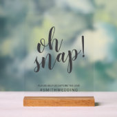 Modern Script Oh Snap Wedding Sign Acryl Bord (Neutraal)