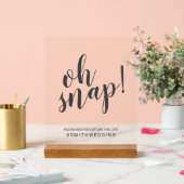 Modern Script Oh Snap Wedding Sign Acryl Bord (Huwelijk)