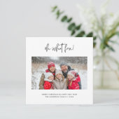 Modern script Oh wat een leuke kerstfoto Feestdagenkaart (Staand voorkant)