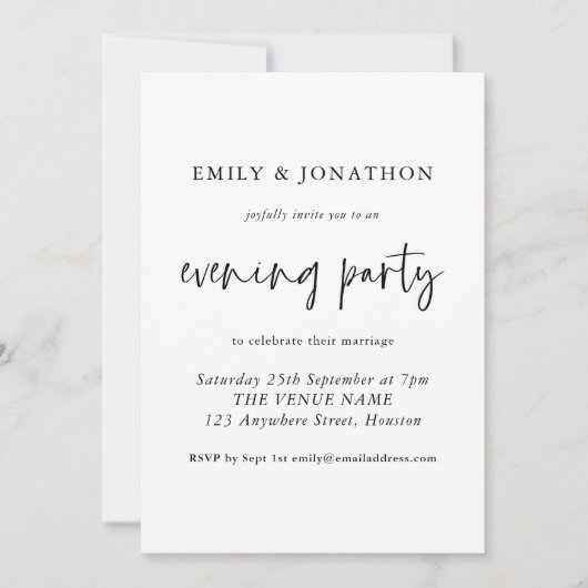 Modern script om het even welk kleuravontuurhuweli kaart (Voorkant)