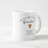 Modern Script Oma Roos Goud Hart w Namen Grote Koffiekop (Voorkant rechts)