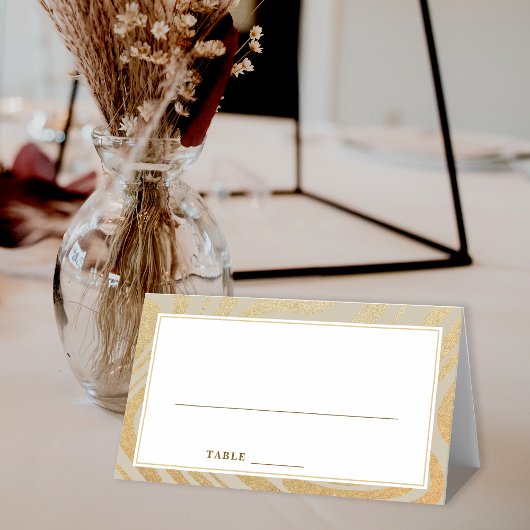 Modern Script Ombre Gouden Zittafel Plaats Kaart Plaatskaartje