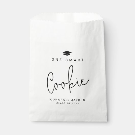 Modern Script One Smart Cookie Afstuderen Bedankzakje (Voorkant)