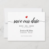 Modern script onze datum opslaan, hart save the date (Voorkant)
