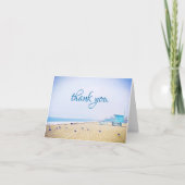 modern script op het strand van Californië Bedankkaart (Voorkant)