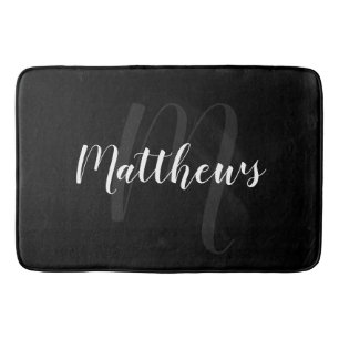 Modern script - op maat gemaakt monogram & naam va badmat