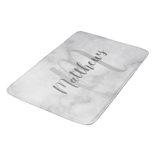 Modern script - op maat gemaakt monogram & naam va badmat (Gekanteld)