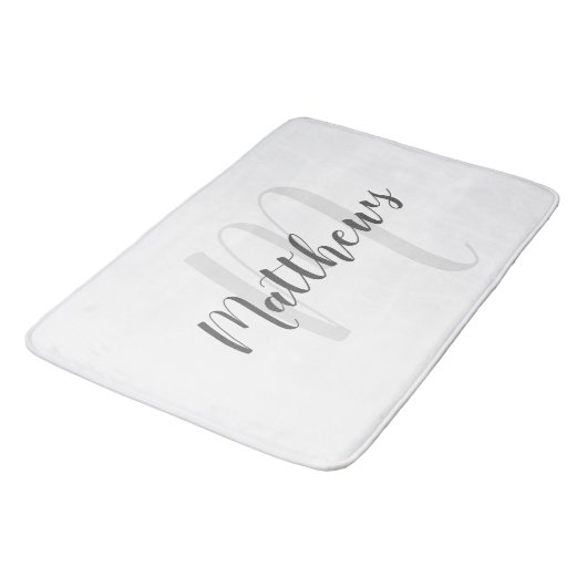 Modern script - op maat gemaakt monogram & naam va badmat (Gekanteld)