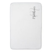 Modern script - op maat gemaakt monogram & naam va badmat (Voorkant Verticaal)