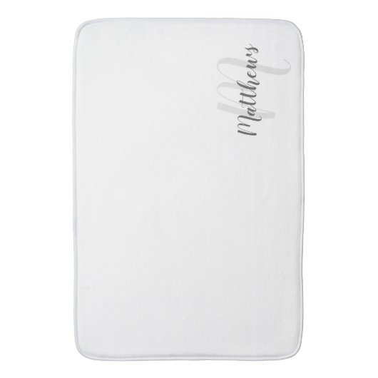 Modern script - op maat gemaakt monogram & naam va badmat (Voorkant Verticaal)