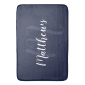 Modern script - op maat gemaakt monogram & naam va badmat (Voorkant Verticaal)