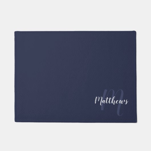 Modern script - op maat gemaakt monogram & naam va deurmat (Voorkant)