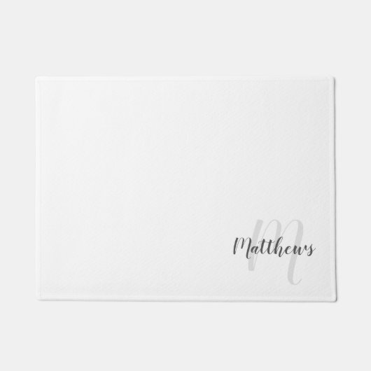 Modern script - op maat gemaakt monogram & naam va deurmat (Voorkant)