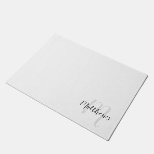 Modern script - op maat gemaakt monogram & naam va deurmat (Schuin)