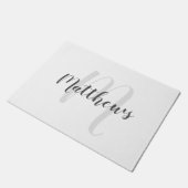 Modern script - op maat gemaakt monogram & naam va deurmat (Schuin)