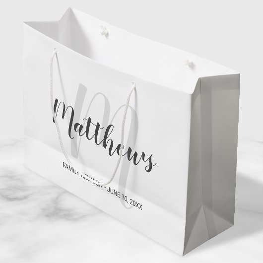 Modern script - op maat gemaakt monogram & naam va groot cadeauzakje