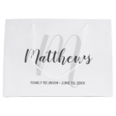 Modern script - op maat gemaakt monogram & naam va groot cadeauzakje (Voorkant)