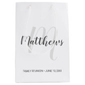 Modern script - op maat gemaakt monogram & naam va medium cadeauzakje (Voorkant)