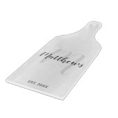 Modern script - op maat gemaakt monogram & naam va snijplank (Hoek)