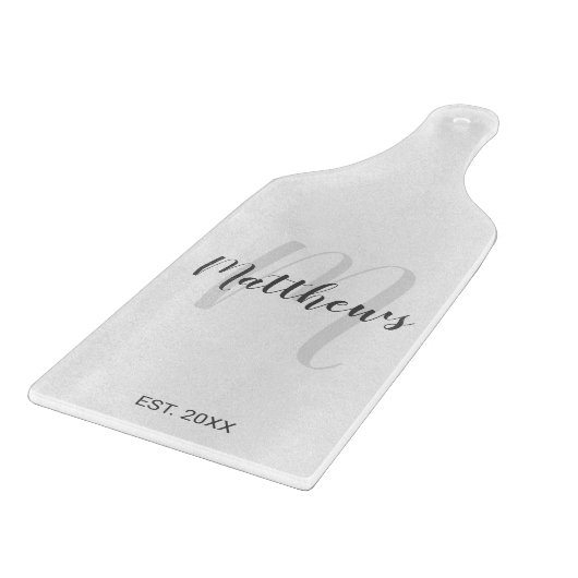 Modern script - op maat gemaakt monogram & naam va snijplank (Hoek)