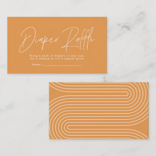 modern script oranje baby shower diapluierhandel notitiekaartje
