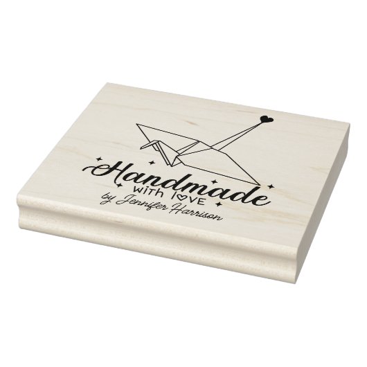 Modern Script Origami Handmade Business, Groot Rubberstempel (Stempel)