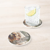 Modern Script Overlay 1 foto Happy Mothers Day Zandsteen Onderzetter (Zijkant)