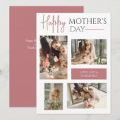 Modern Script Overlay 4 foto Happy Mothers Day (Voorkant / Achterkant)