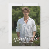 Modern Script Overlay Photo Afstuderen Aankondiging (Voorkant)