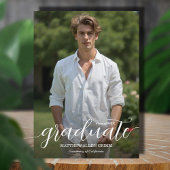 Modern Script Overlay Photo Afstuderen Aankondiging