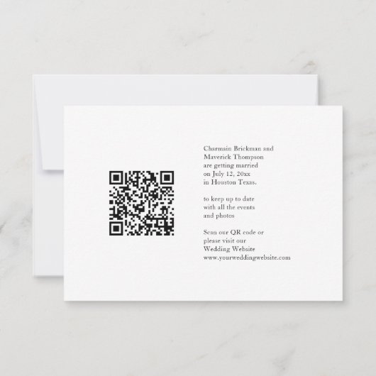 Modern Script Overlay Wedding QR-code Save The Date (Achterkant)