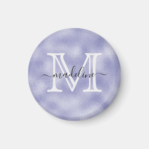 Modern Script Paarse Folie Monogram Kitchen Magneet