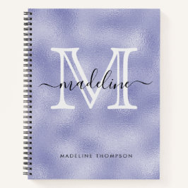 Modern Script Paarse Folie Monogram Notitieboek