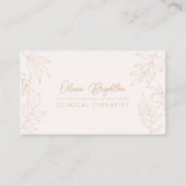 Modern Script Pale Tan Peach Therapist Visitekaartje (Voorkant)