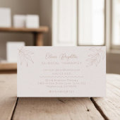 Modern Script Pale Tan Peach Therapist Visitekaartje