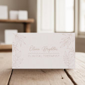 Modern Script Pale Tan Peach Therapist Visitekaartje