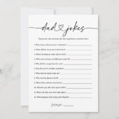 Modern Script Papa Jokes Baby shower spel Kaart (Voorkant)