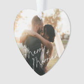 Modern Script Pas getrouwd eerste kerst Ornament (voorkant)