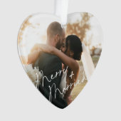 Modern Script Pas getrouwd eerste kerst Ornament (voorkant)