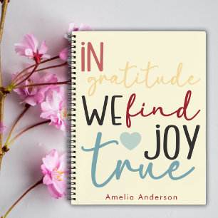 Modern Script Pastel Girly Dankbaarheid Roze Notit Notitieboek